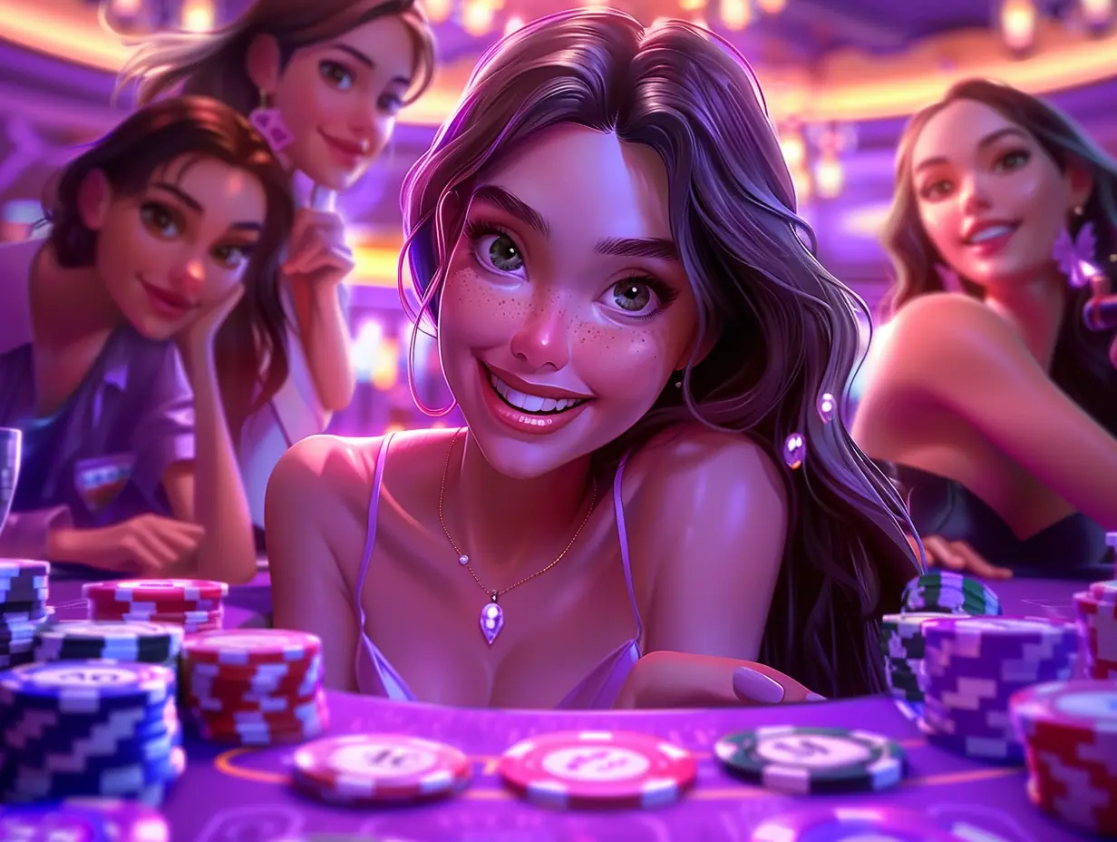 Mesa de casino en vivo con jugadores y fichas sobre el paño